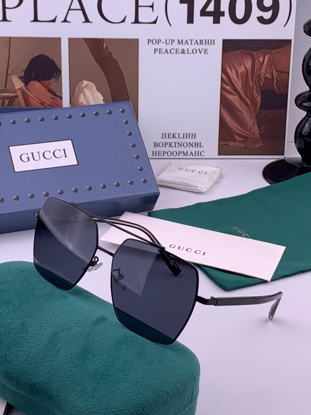 Gucci G5803 Polarized Aviator Black Lens Sunglasses for Men - 371629 - detail image 2