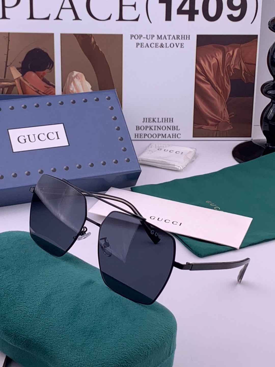 Gucci G5803 Polarized Aviator Black Lens Sunglasses for Men - 371629 - detail image 2