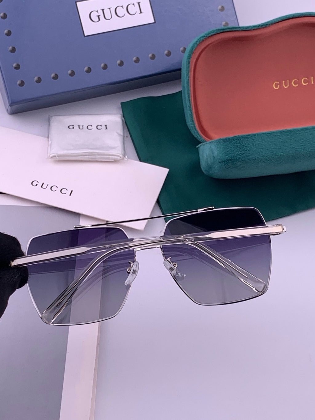 Gucci G5803 Polarized Aviator Black Lens Sunglasses for Men - 371630 - detail image 7