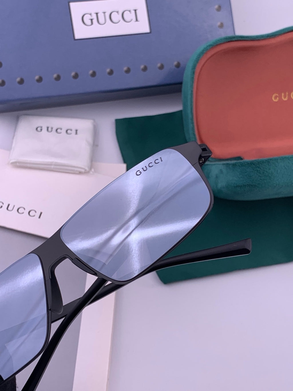 Gucci G2225 Polarized Aviator Gold Lens Sunglasses for Men - 371632 - detail image 4