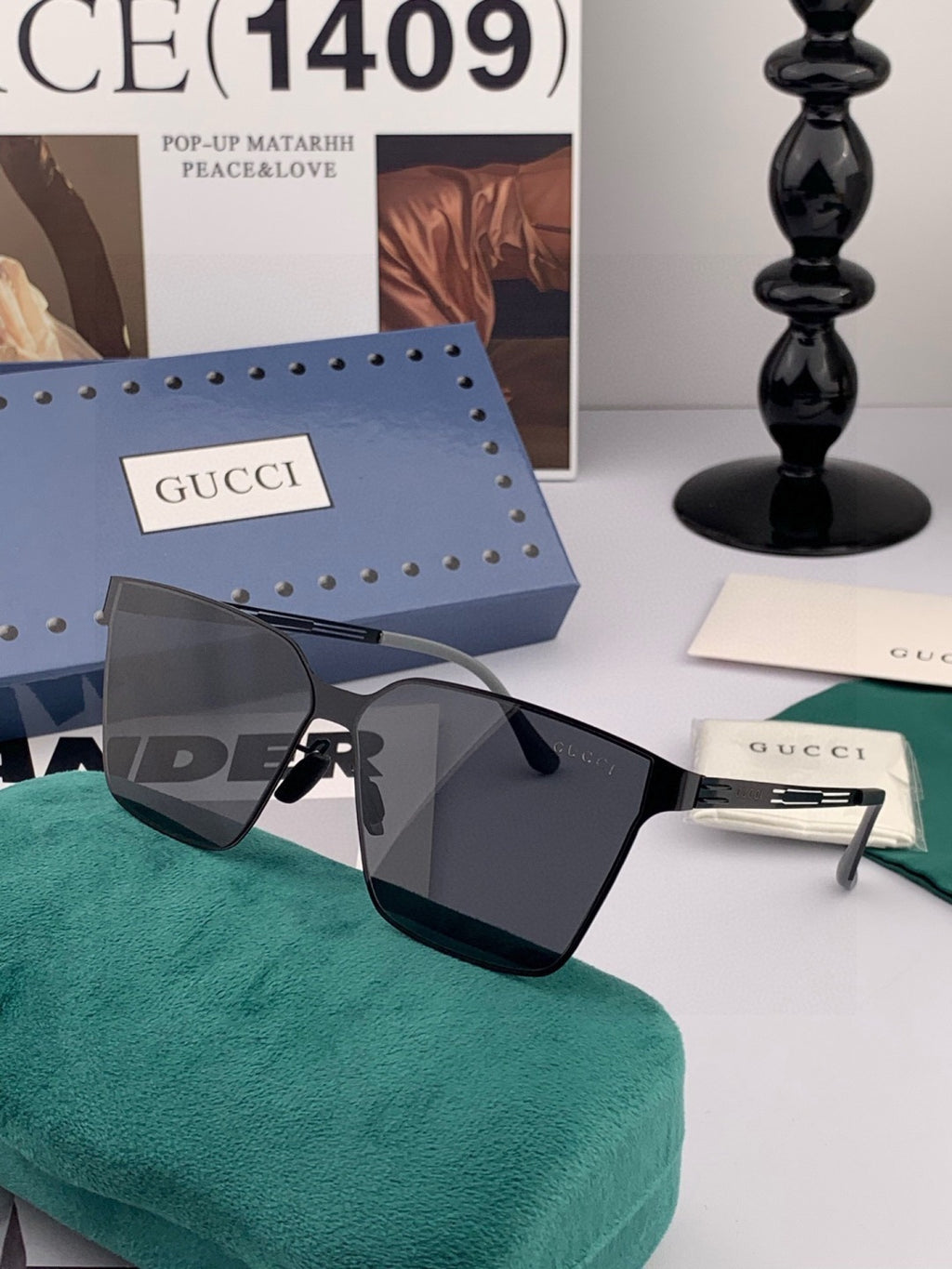 Gucci G9225 Polarized Aviator Gold Lens Sunglasses for Men - 371594 - detail image 4