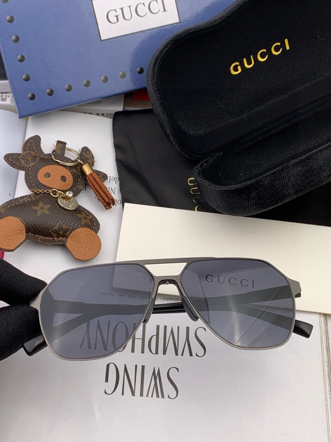 Gucci G3807 Polarized Aviator Brown Lens Sunglasses for Men - 371596 - detail image 2