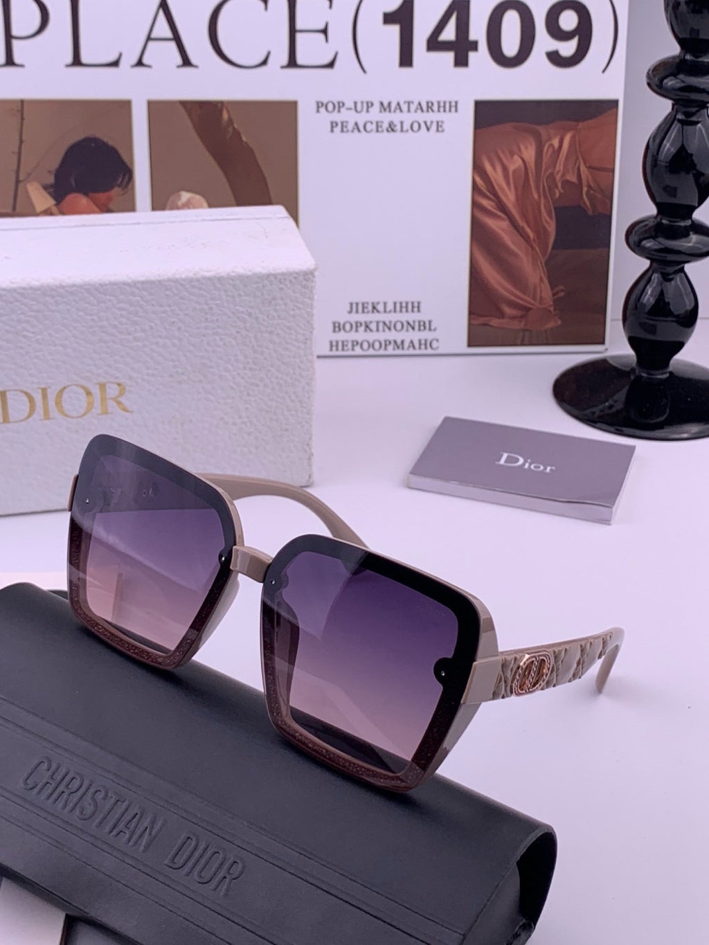 Dior D3200 Polarized Fashion Black Lens Sunglasses for Men & Women - 371893