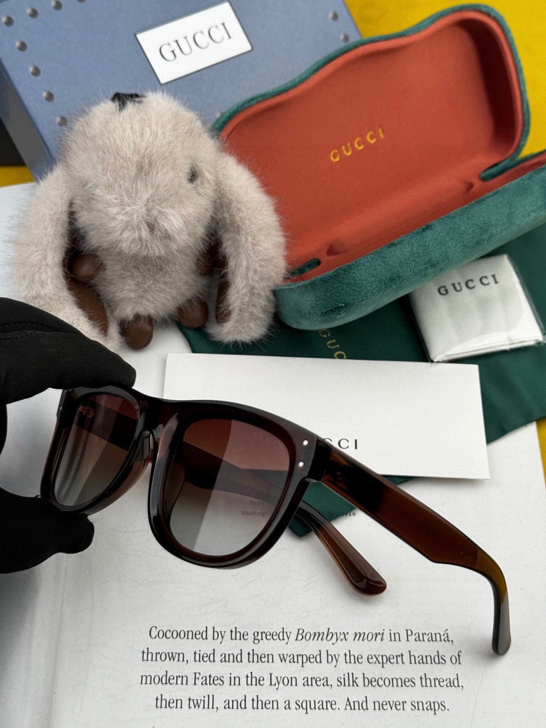 Gucci G9108 Polarized Square Black Lens Sunglasses for Men & Women - 371603 - detail image 4