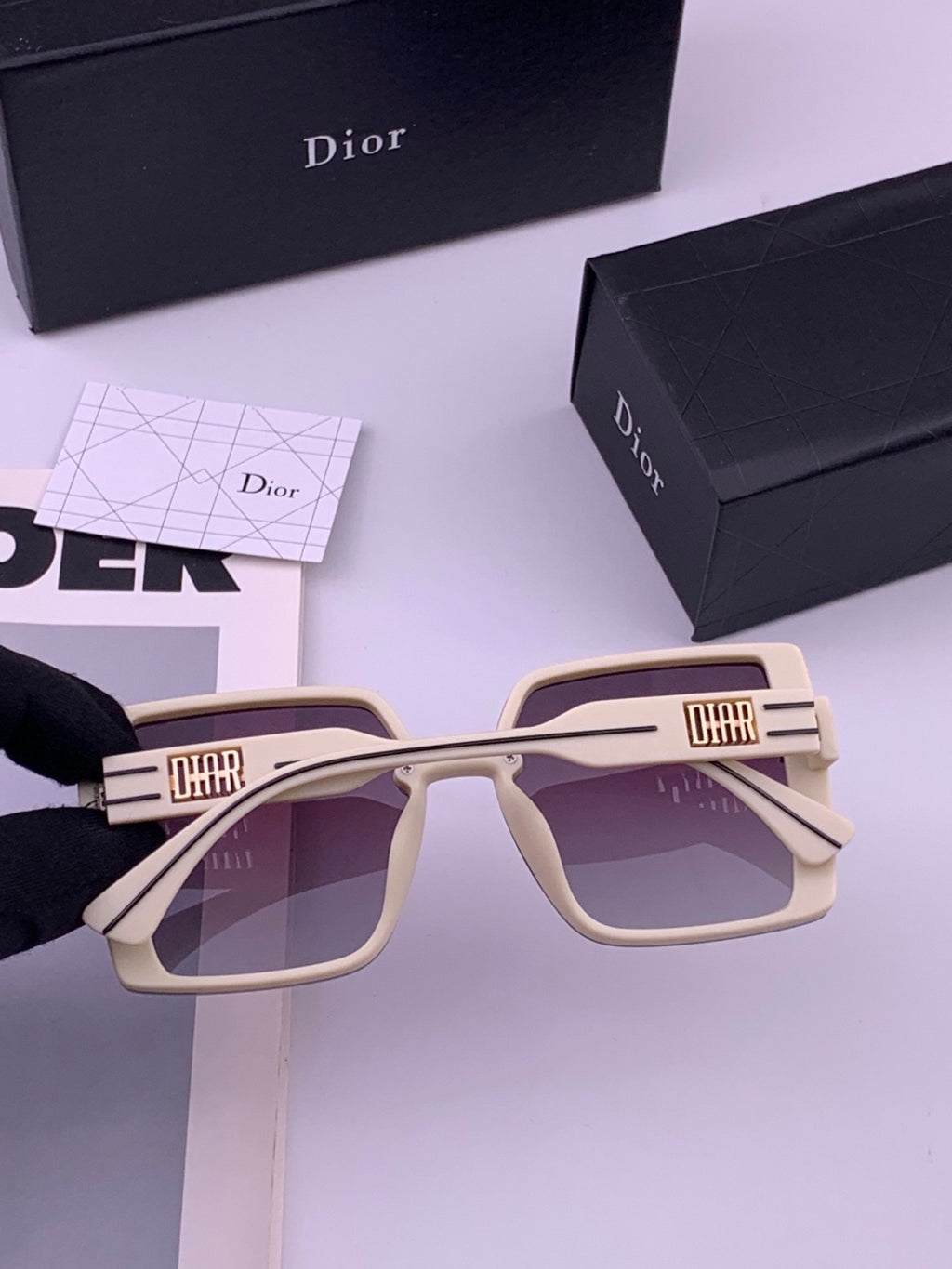 Dior D5290 Polarized Square Black Lens Sunglasses for Men & Women - 371897 - detail image 7