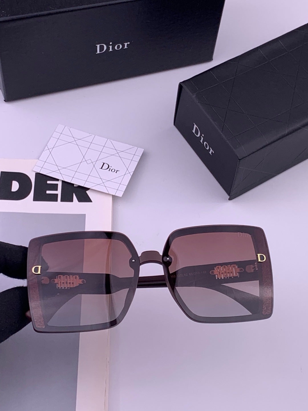 Dior D5290 Polarized Square Brown Lens Sunglasses for Men & Women - 371898