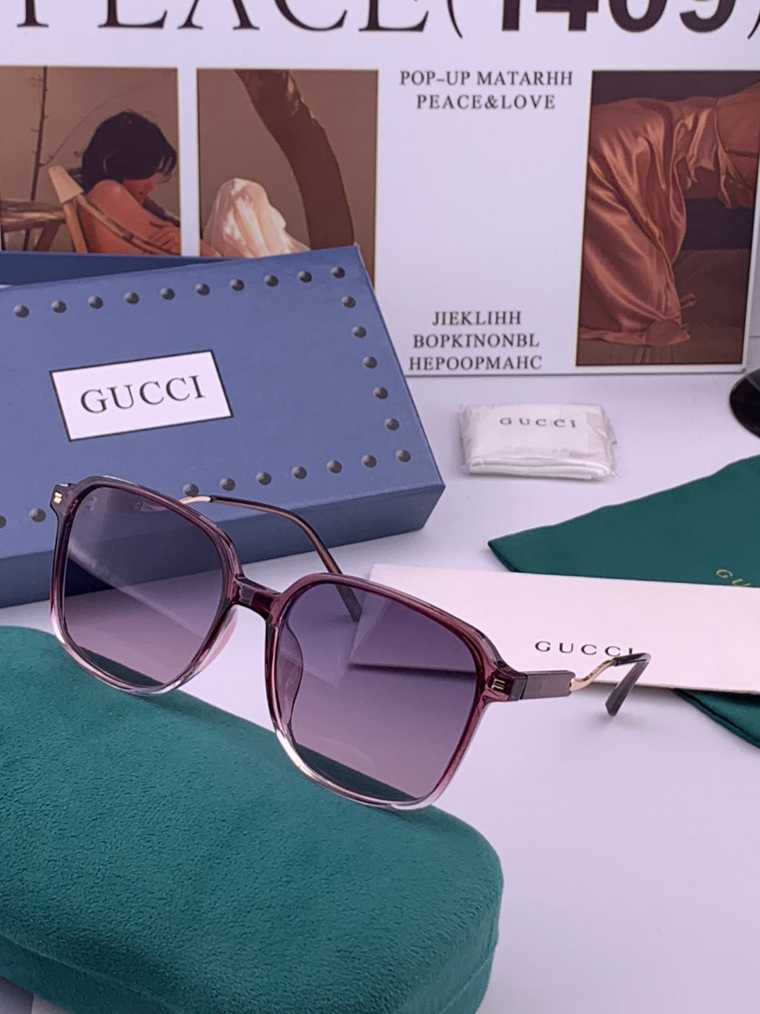 Gucci G7231 Metal Fashion Red Lens Sunglasses for Men & Women - 371604 - detail image 2