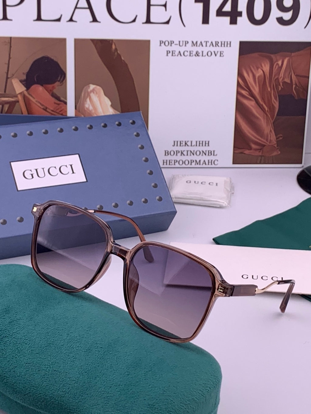 Gucci G7231 Metal Fashion Red Lens Sunglasses for Men & Women - 371606 - detail image 2