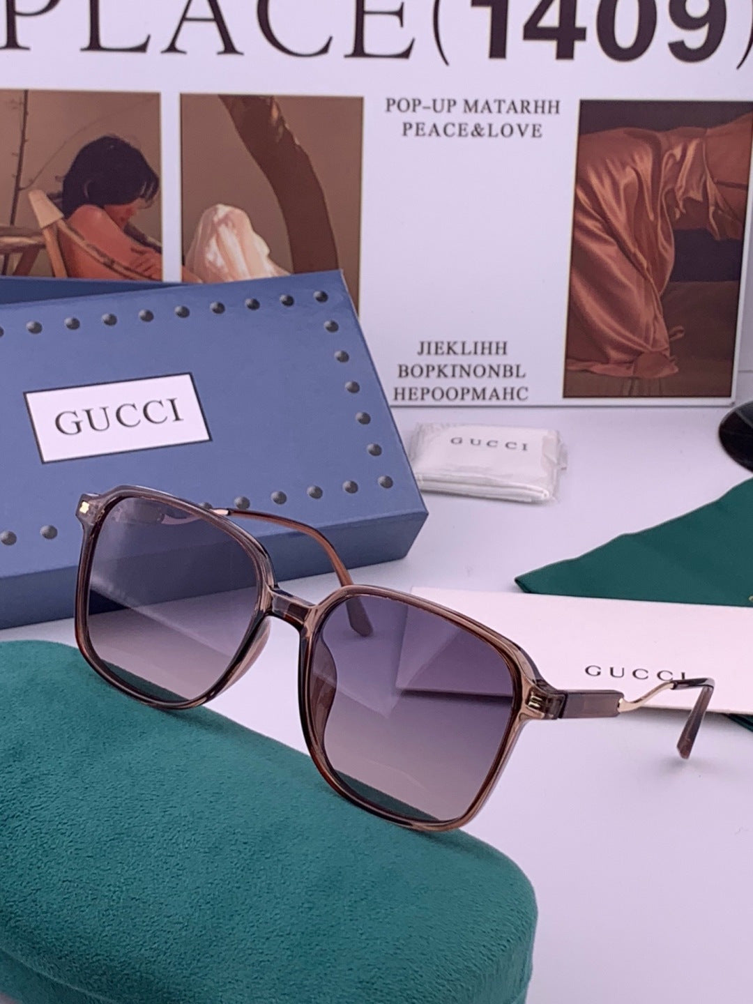 Gucci G7231 Metal Fashion Red Lens Sunglasses for Men & Women - 371606 - detail image 2