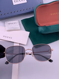 Gucci G35811 Metal Square Black Lens Sunglasses for Men & Women - 371577