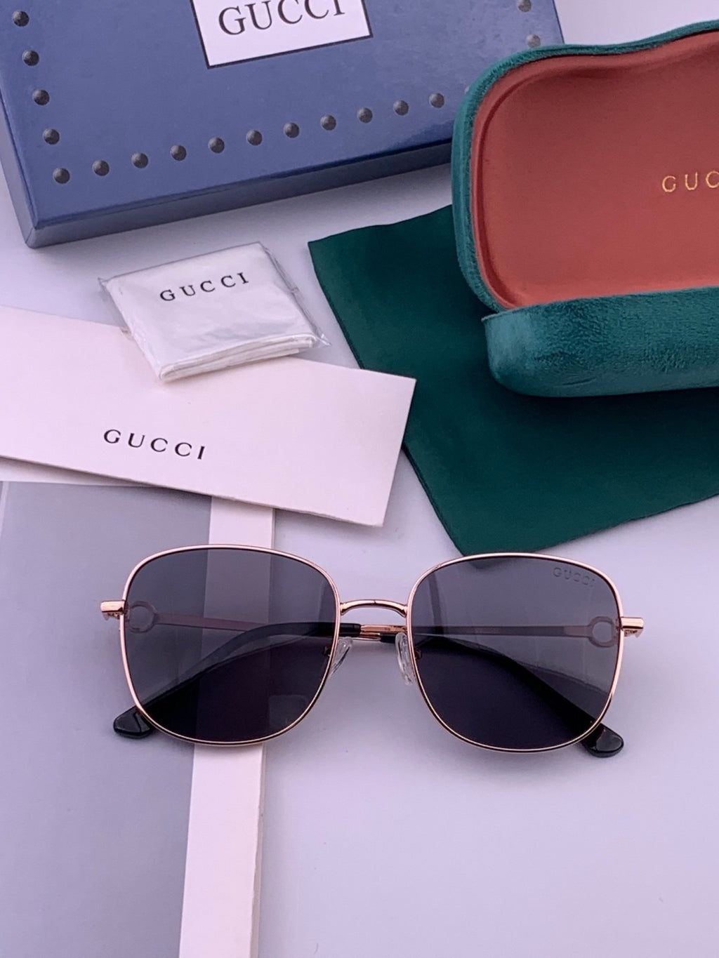 Gucci G35811 Metal Square Black Lens Sunglasses for Men & Women - 371577 - detail image 7