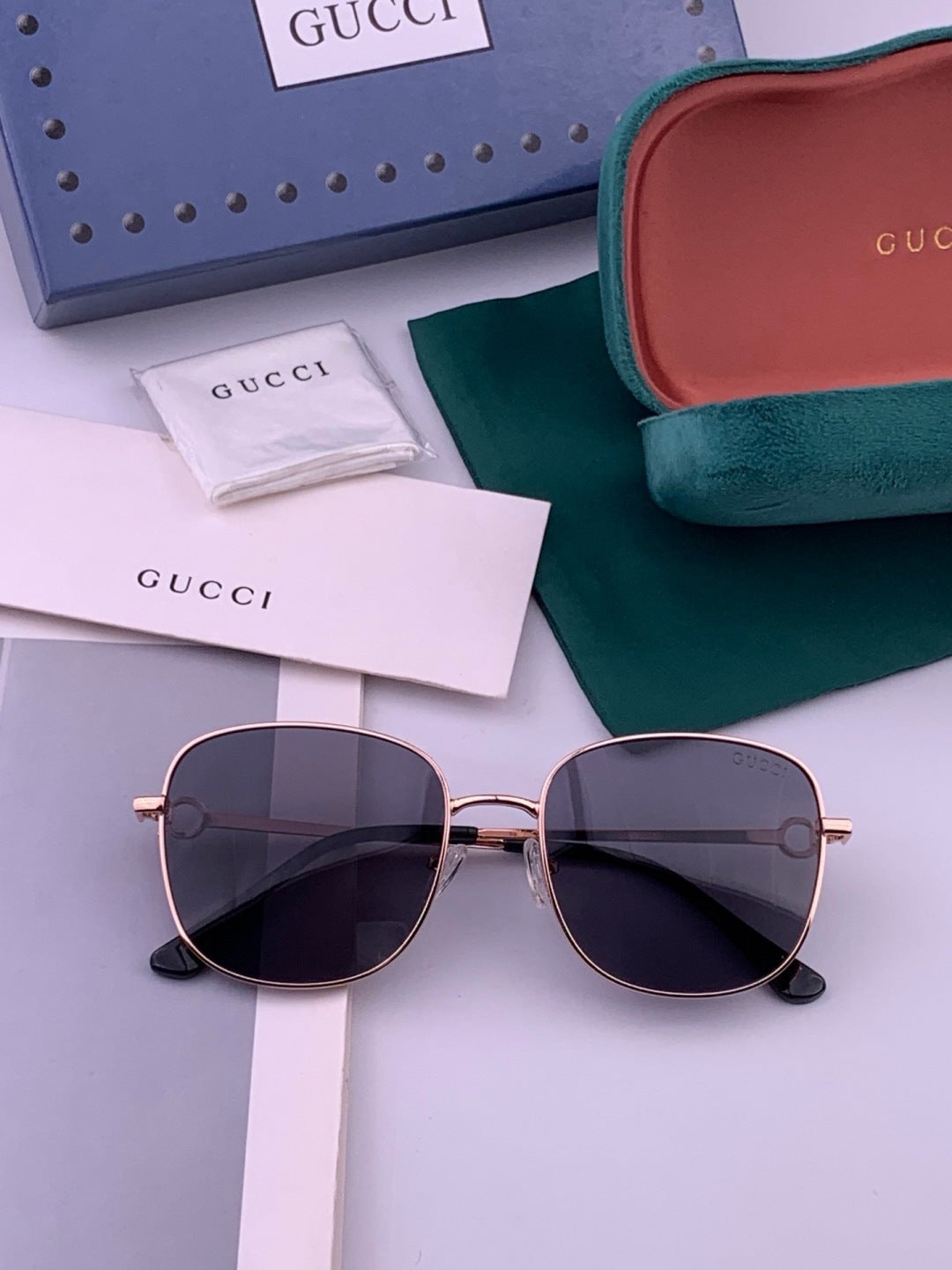 Gucci G35811 Metal Square Black Lens Sunglasses for Men & Women - 371577 - detail image 7