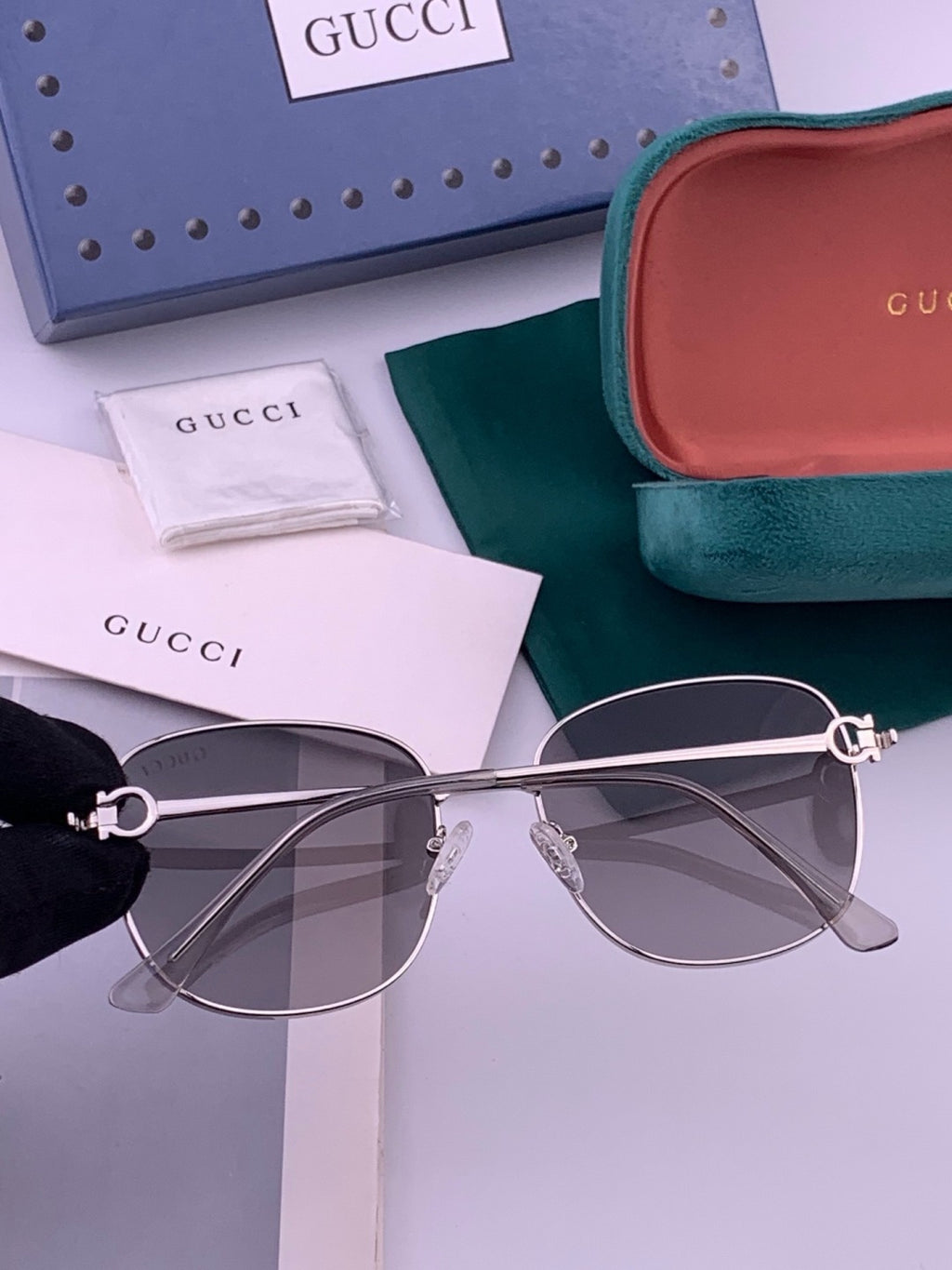 Gucci G35811 Metal Square Red Lens Sunglasses for Men & Women - 371578 - detail image 6