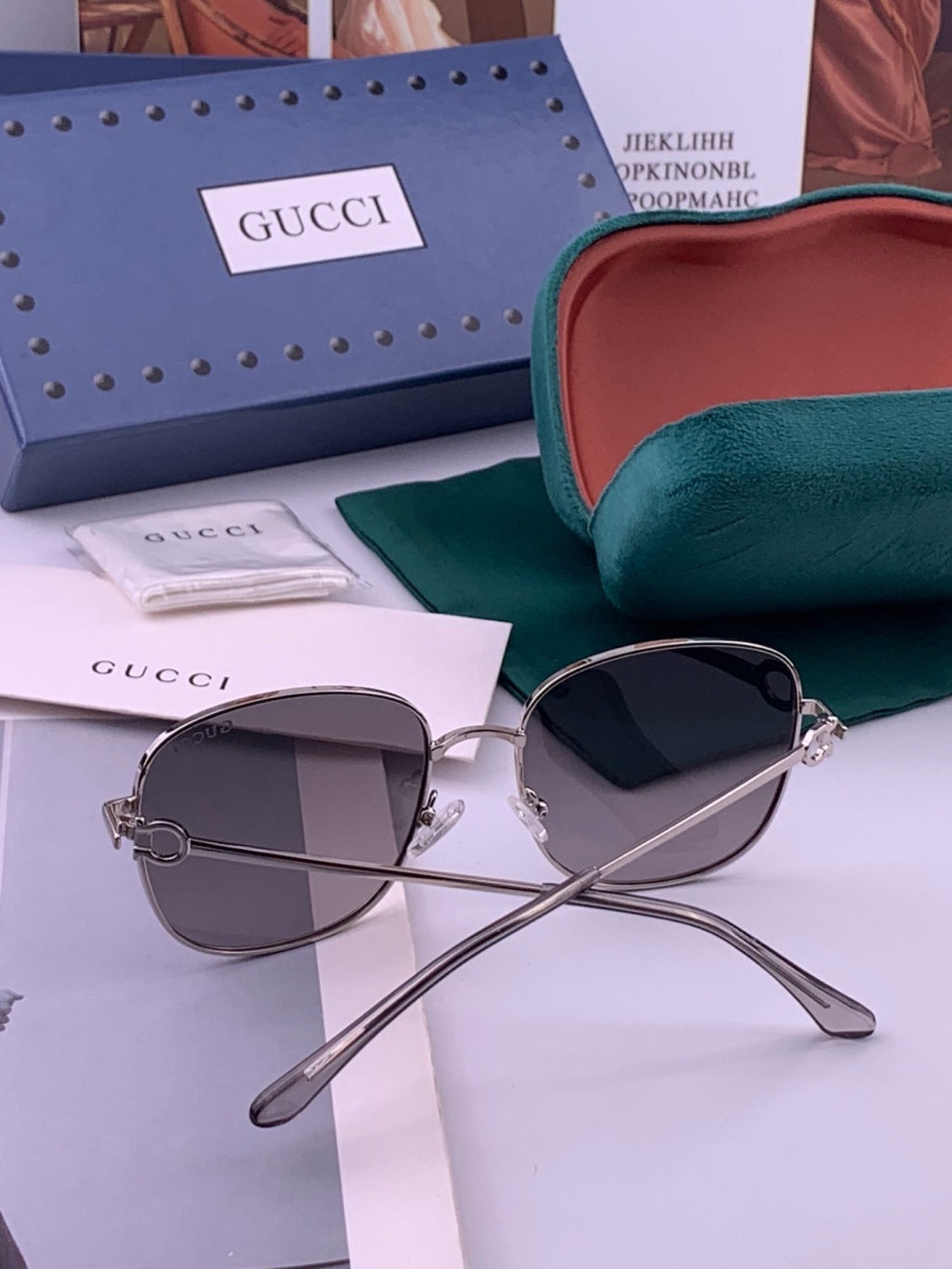 Gucci G35811 Metal Square Red Lens Sunglasses for Men & Women - 371578 - detail image 7
