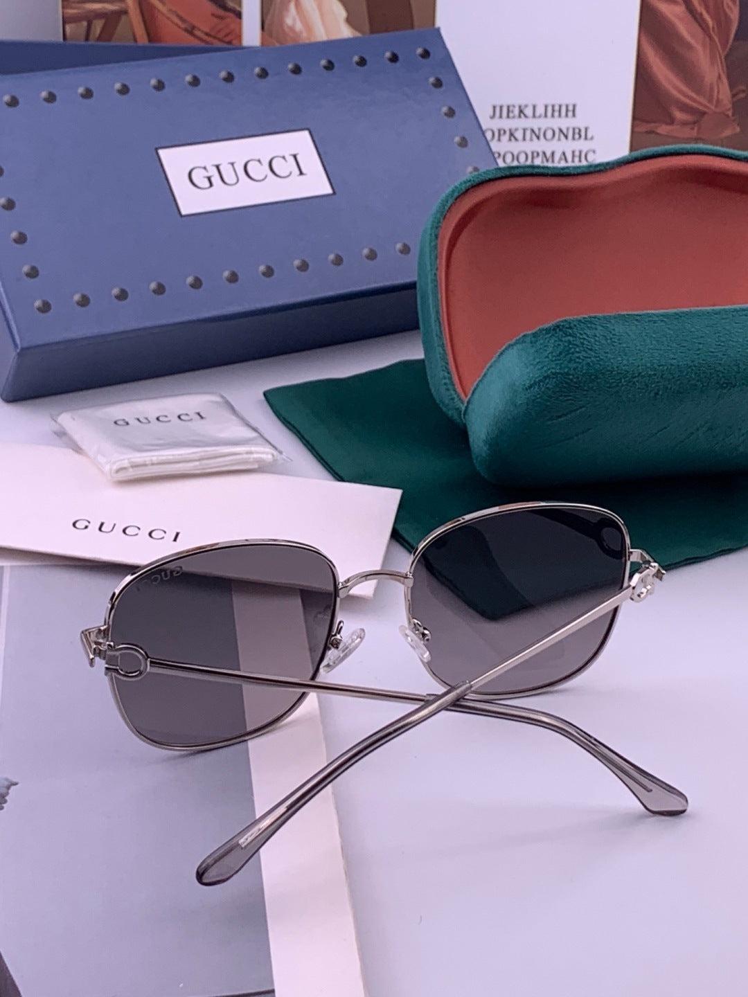 Gucci G35811 Metal Square Red Lens Sunglasses for Men & Women - 371578 - detail image 7