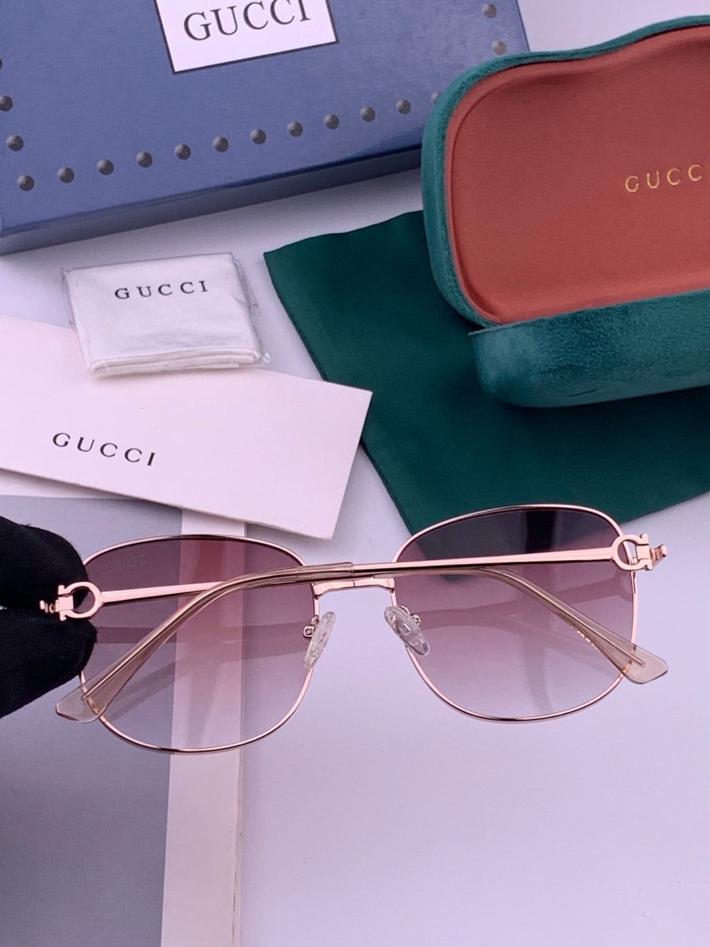 Gucci G35811 Metal Square Gold Lens Sunglasses for Men & Women - 371579 - detail image 6