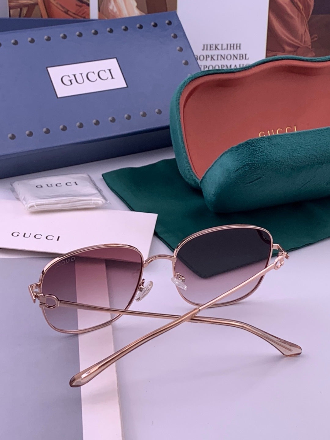 Gucci G35811 Metal Square Gold Lens Sunglasses for Men & Women - 371579 - detail image 5