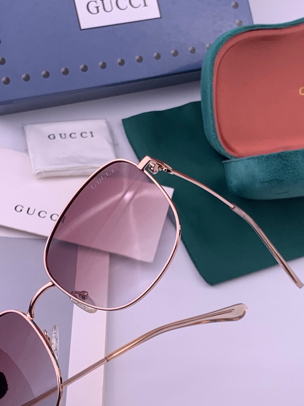 Gucci G35811 Metal Square Gold Lens Sunglasses for Men & Women - 371579 - detail image 3
