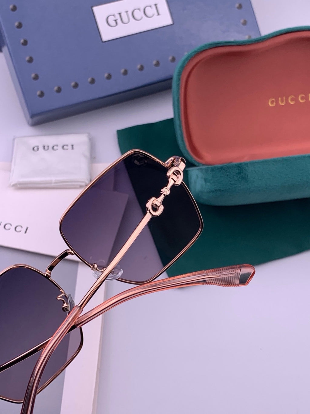 Gucci G5225 Square Brown Lens Sunglasses for Men & Women - 371580 - detail image 4