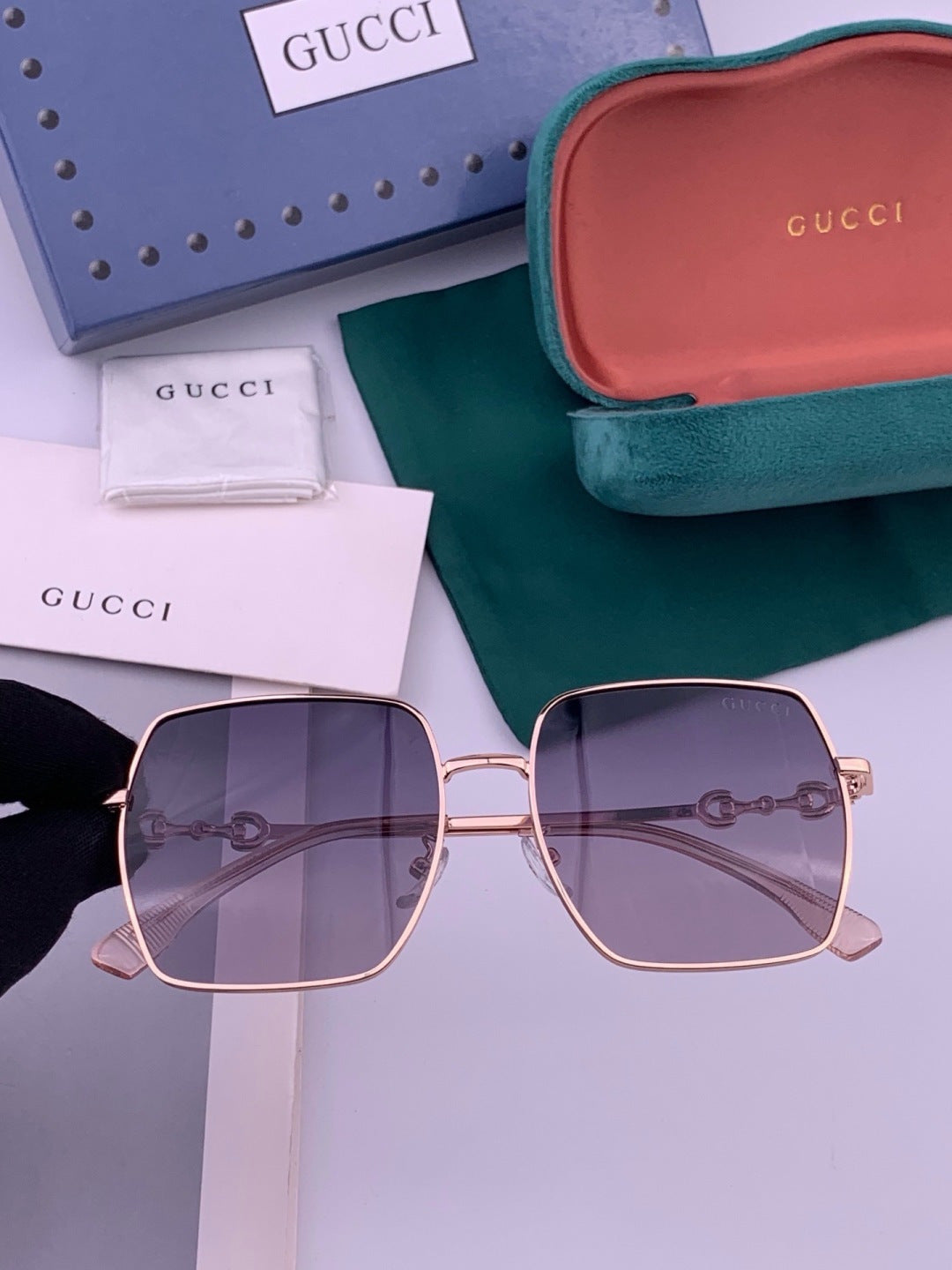 Gucci G5225 Square Brown Lens Sunglasses for Men & Women - 371580