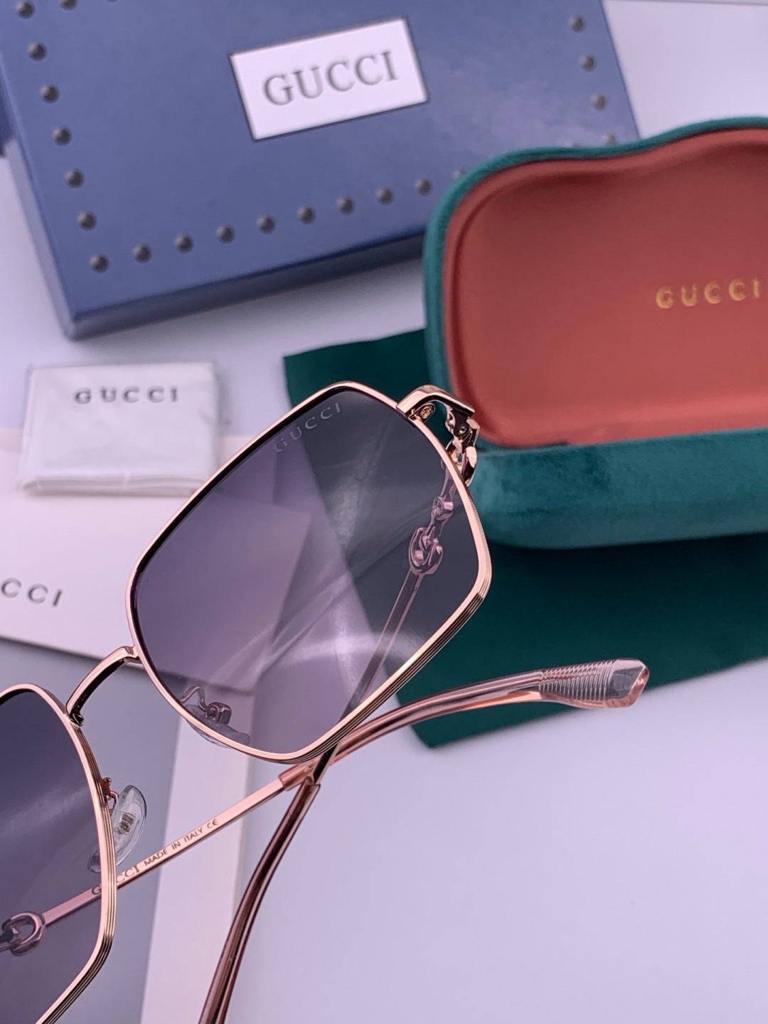 Gucci G5225 Square Brown Lens Sunglasses for Men & Women - 371580 - detail image 6