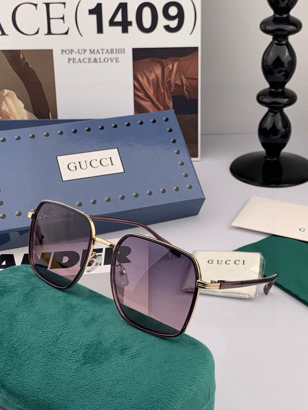 Gucci G1323 Polarized Square Black Lens Sunglasses for Men & Women - 371581 - detail image 4