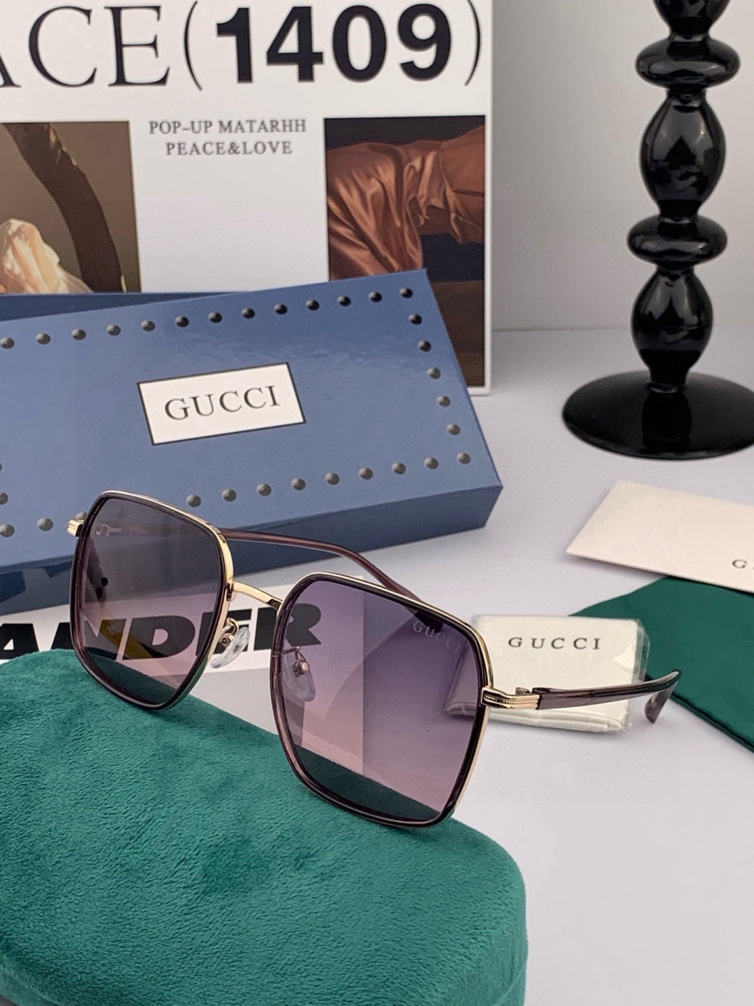 Gucci G1323 Polarized Square Black Lens Sunglasses for Men & Women - 371581 - detail image 4