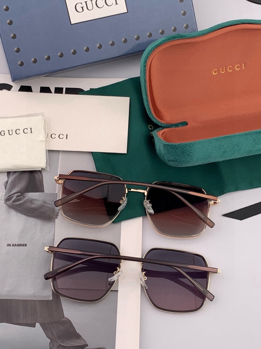 Gucci G1323 Polarized Square Black Lens Sunglasses for Men & Women - 371581 - detail image 6