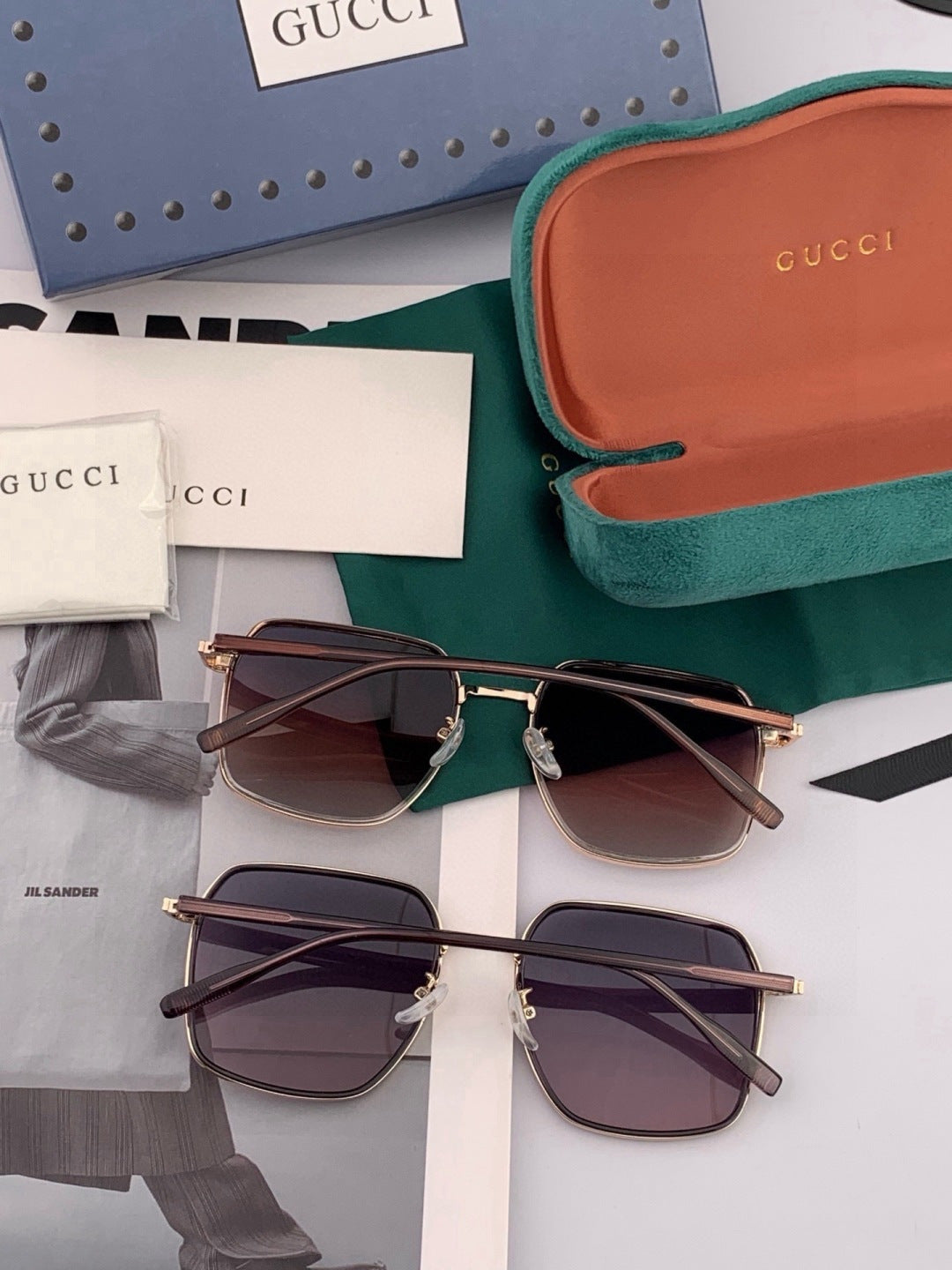 Gucci G1323 Polarized Square Black Lens Sunglasses for Men & Women - 371581 - detail image 6