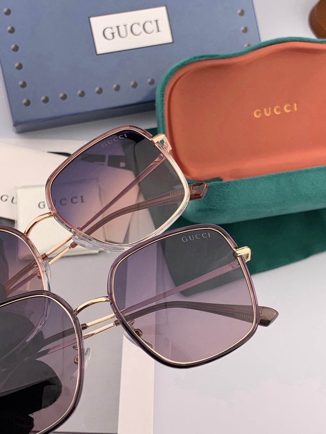 Gucci G3142 Metal Square Black Lens Sunglasses for Men & Women - 371583 - detail image 5
