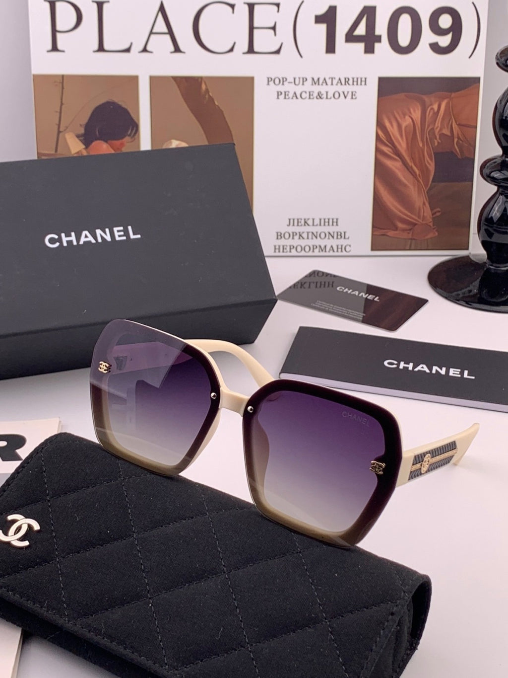 Chanel CH8519 Polarized Square Brown Lens Sunglasses for Women - 371799 - detail image 2