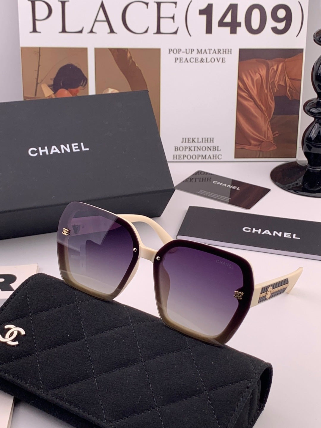 Chanel CH8519 Polarized Square Brown Lens Sunglasses for Women - 371799 - detail image 2