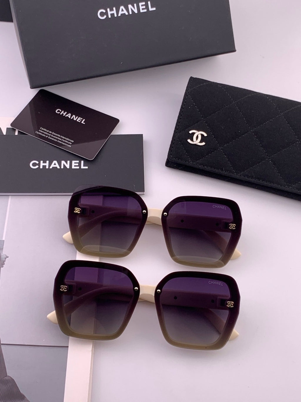 Chanel CH8519 Polarized Square Brown Lens Sunglasses for Women - 371799 - detail image 7