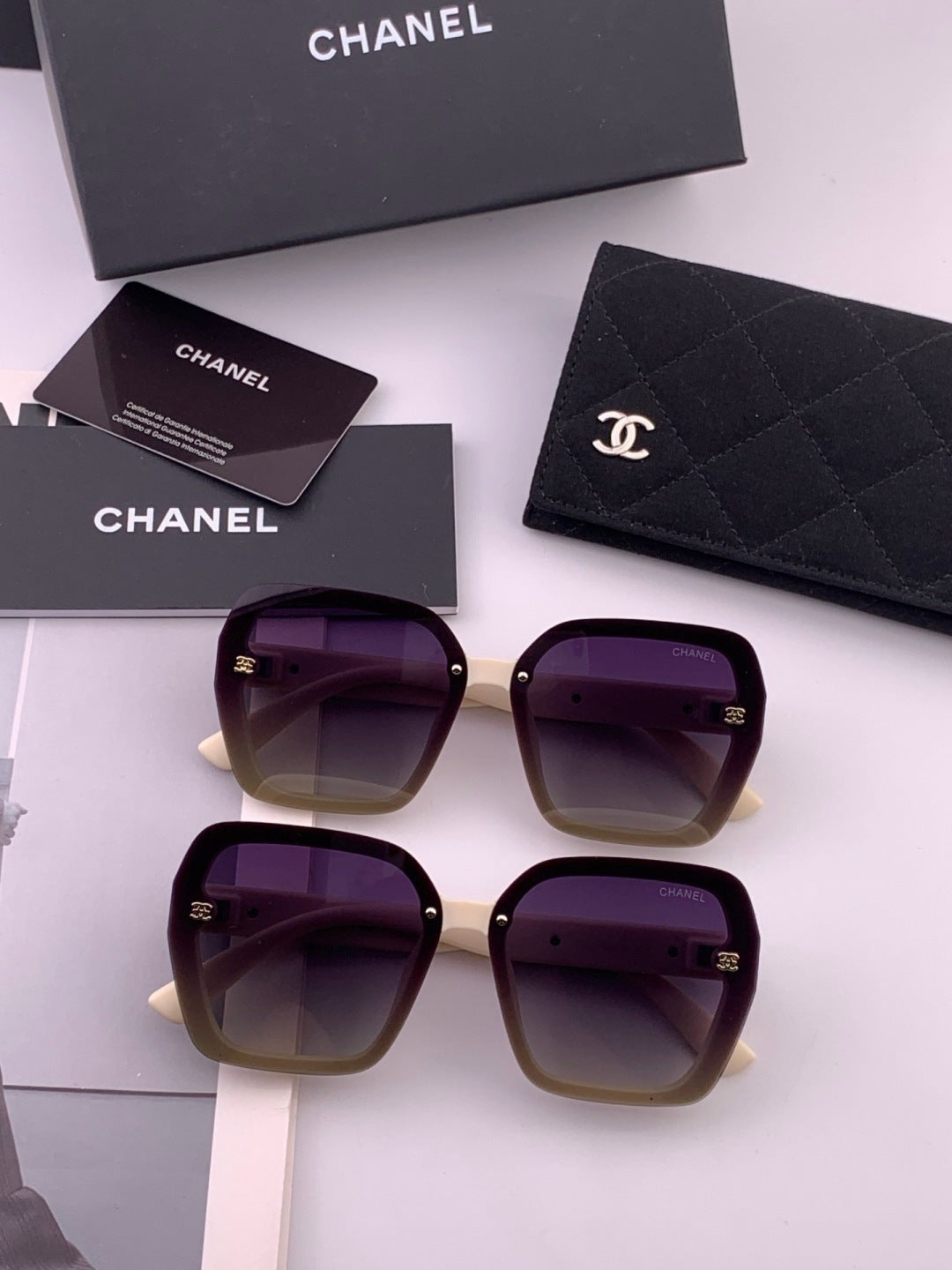 Chanel CH8519 Polarized Square Brown Lens Sunglasses for Women - 371799 - detail image 7