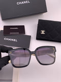 Chanel CH0279 Polarized Square Gold Lens Sunglasses for Women