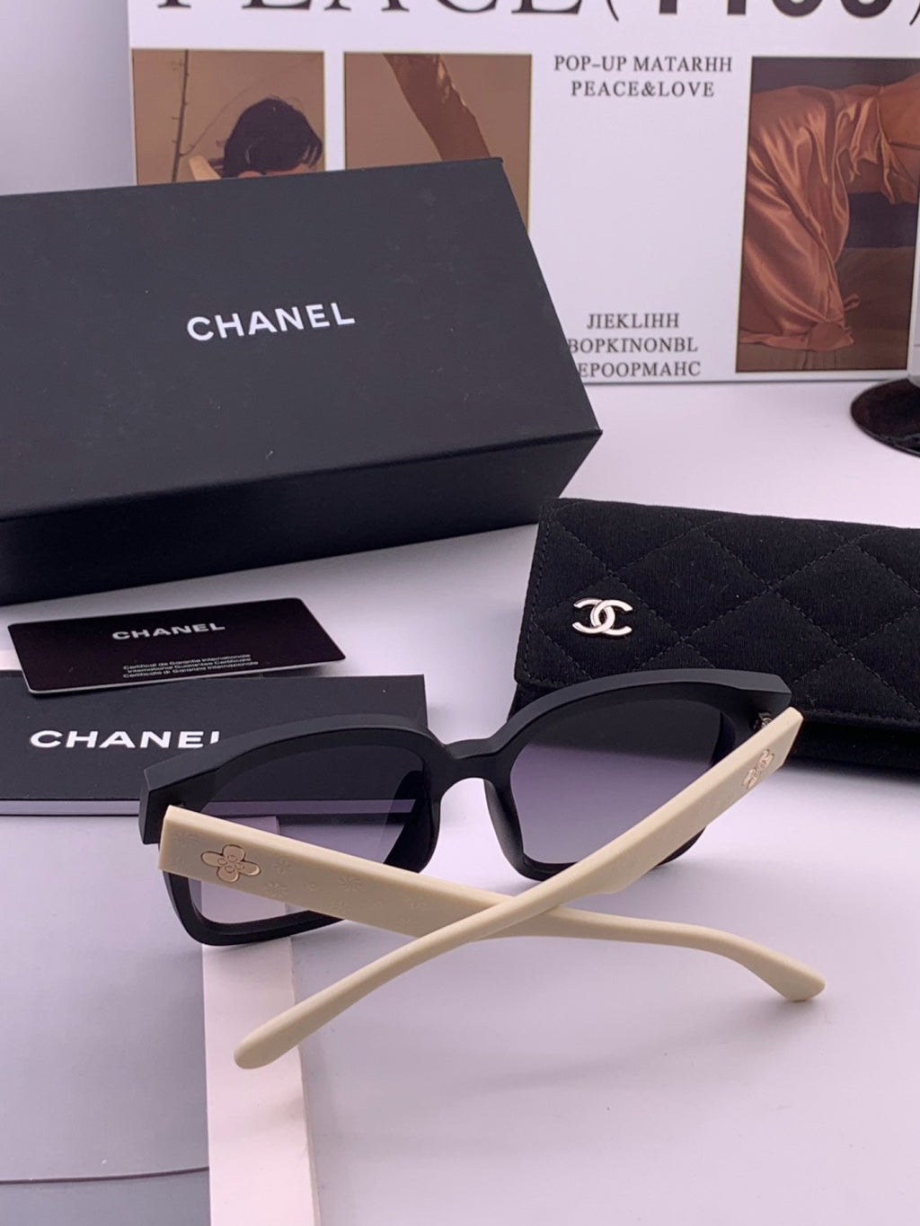 Chanel CH0279 Polarized Square Gold Lens Sunglasses for Women - detail image 6