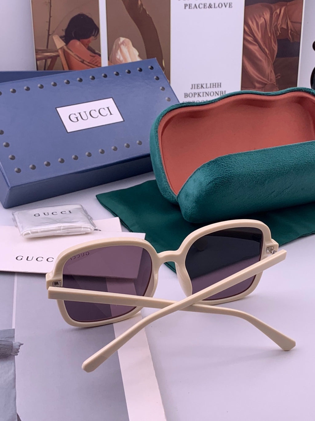 Gucci G5107 Square Gold Lens Sunglasses for Men & Women - detail image 7