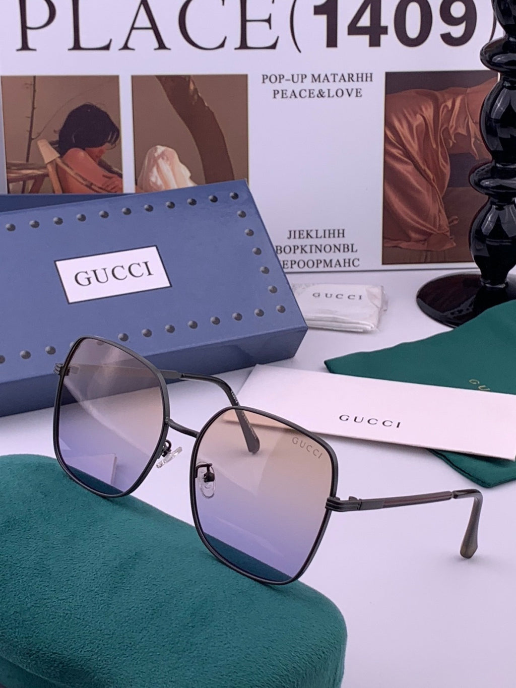 Gucci G22201 Metal Fashion Red Lens Sunglasses for Men & Women - 371590 - detail image 2