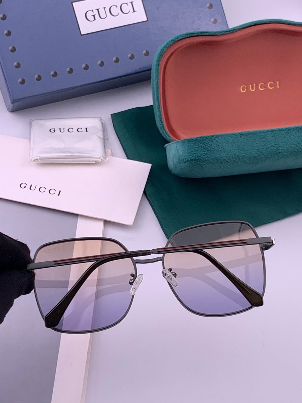 Gucci G22201 Metal Fashion Red Lens Sunglasses for Men & Women - 371590 - detail image 6
