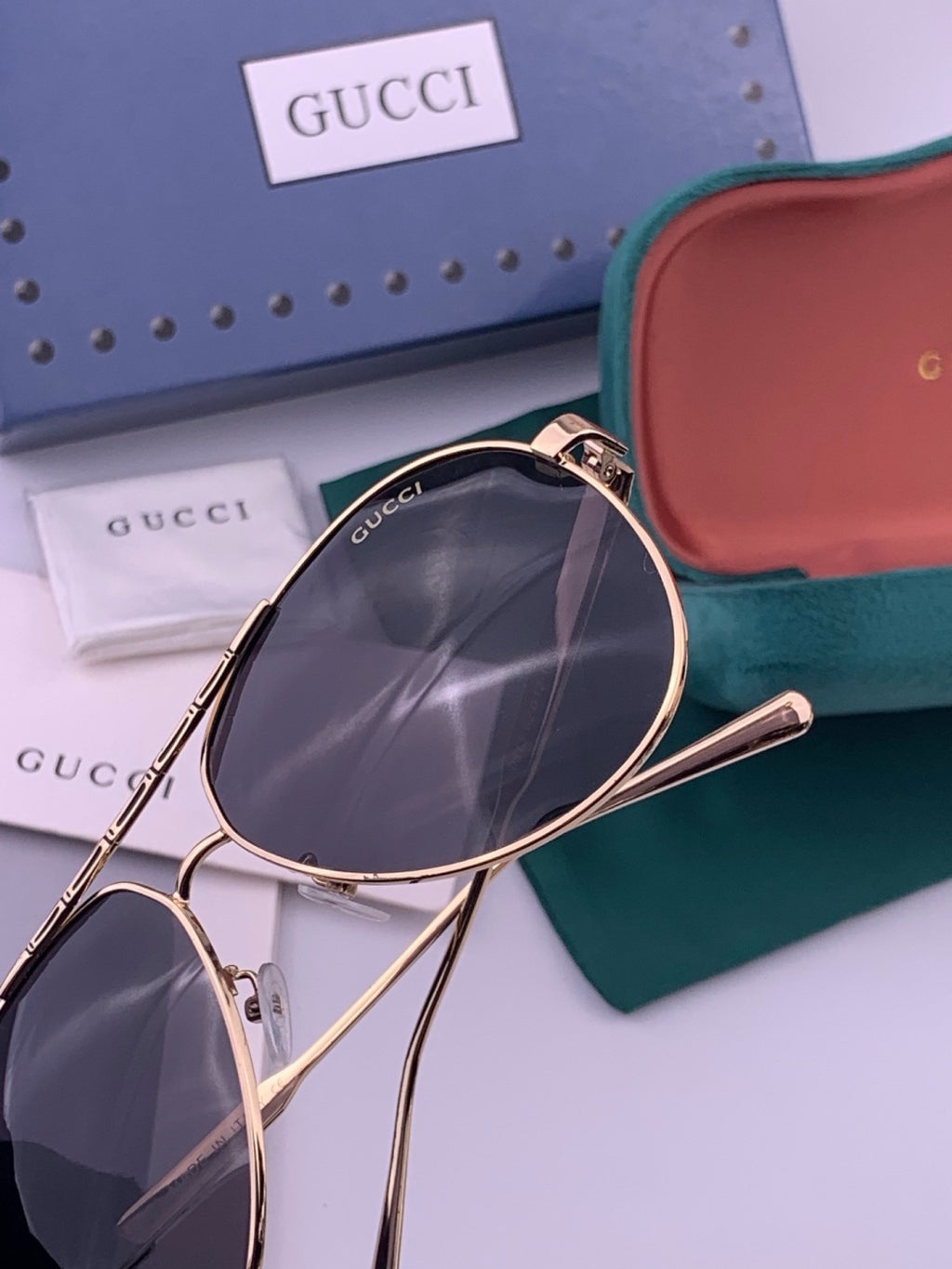 Gucci G3081 Polarized Aviator Black Lens Sunglasses for Men & Women - 371591 - detail image 5