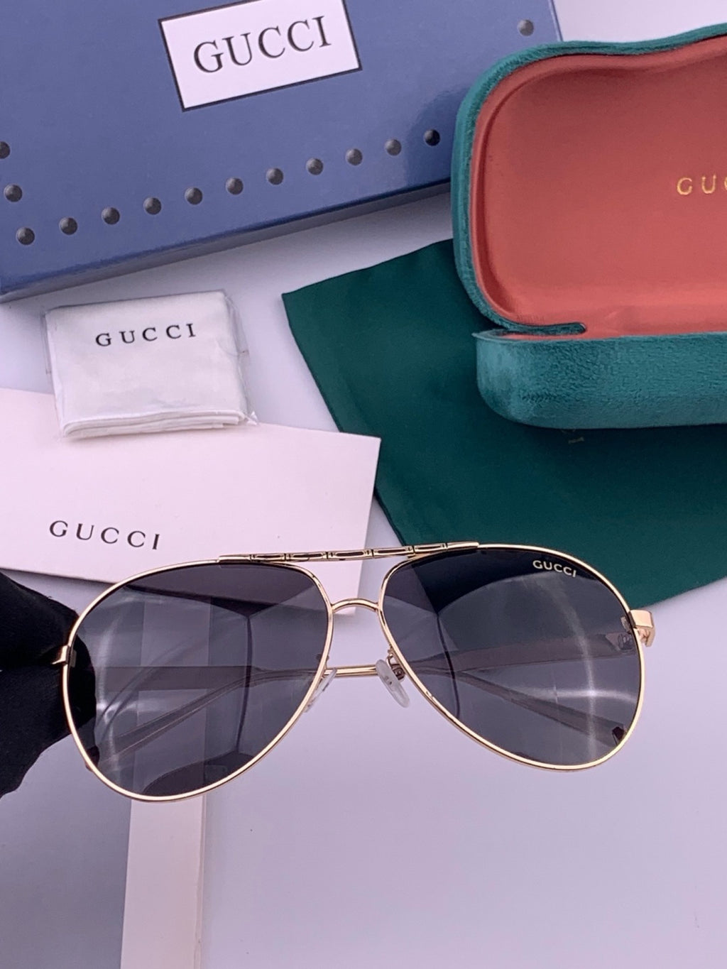 Gucci G3081 Polarized Aviator Black Lens Sunglasses for Men & Women - 371591
