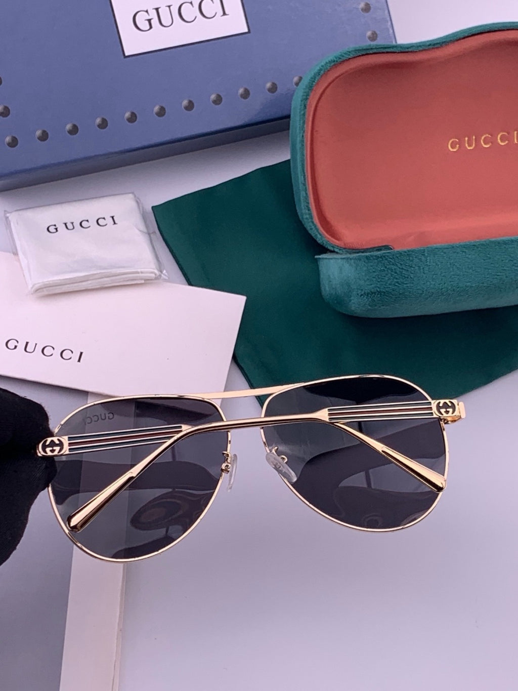 Gucci G3081 Polarized Aviator Black Lens Sunglasses for Men & Women - 371591 - detail image 6