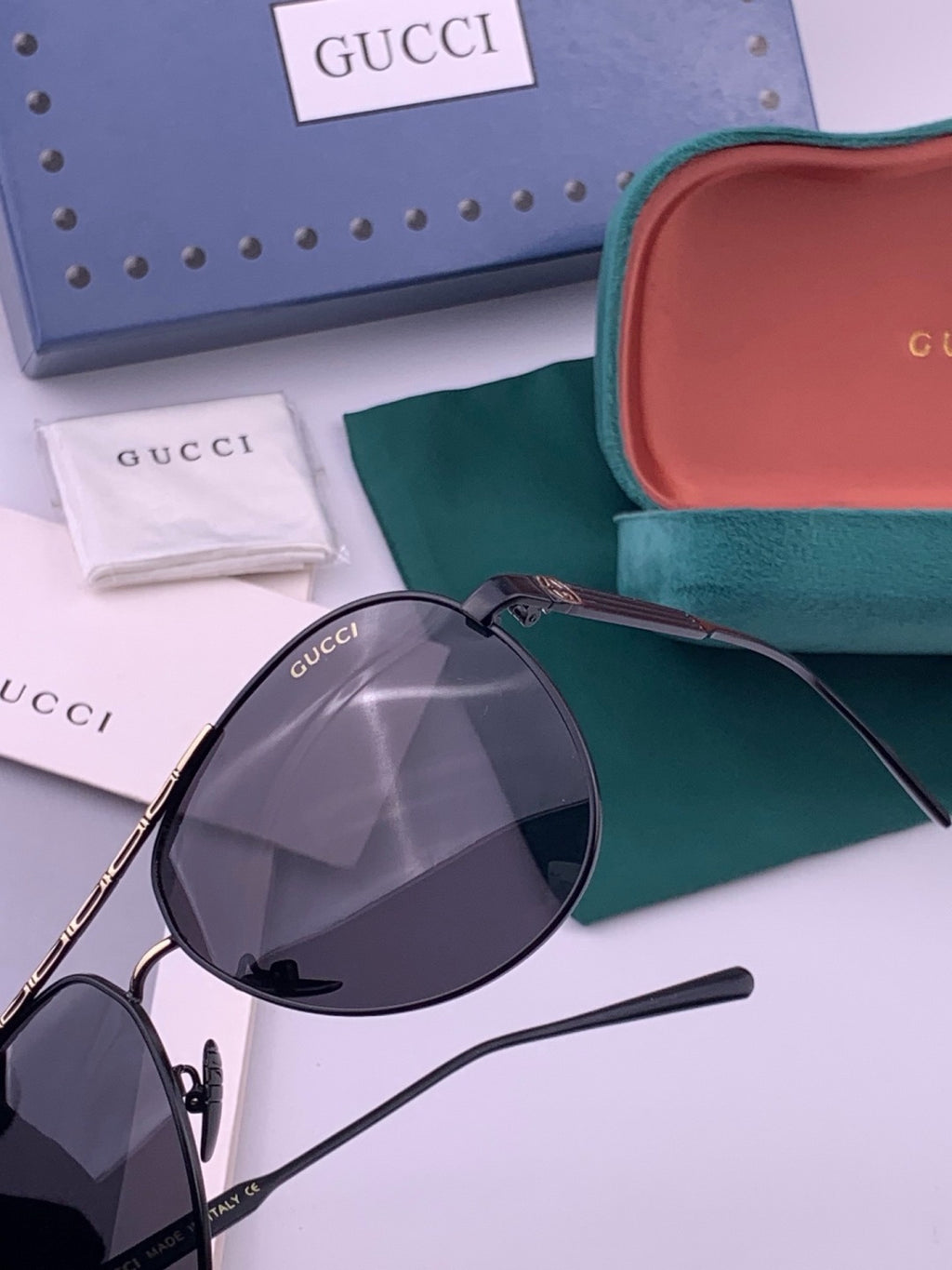 Gucci G3081 Polarized Aviator Black Lens Sunglasses for Men & Women - 371592 - detail image 3