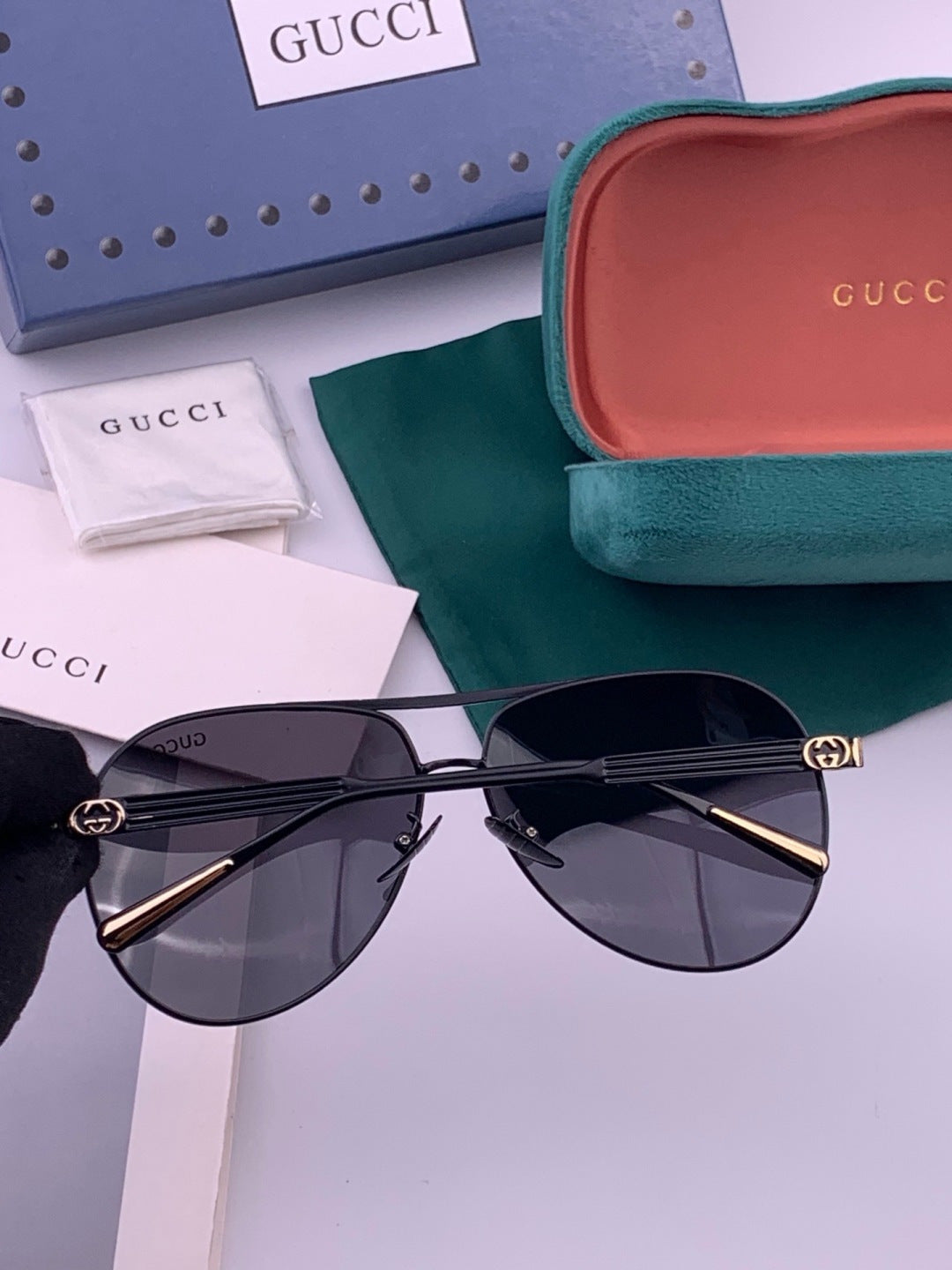 Gucci G3081 Polarized Aviator Black Lens Sunglasses for Men & Women - 371592 - detail image 4