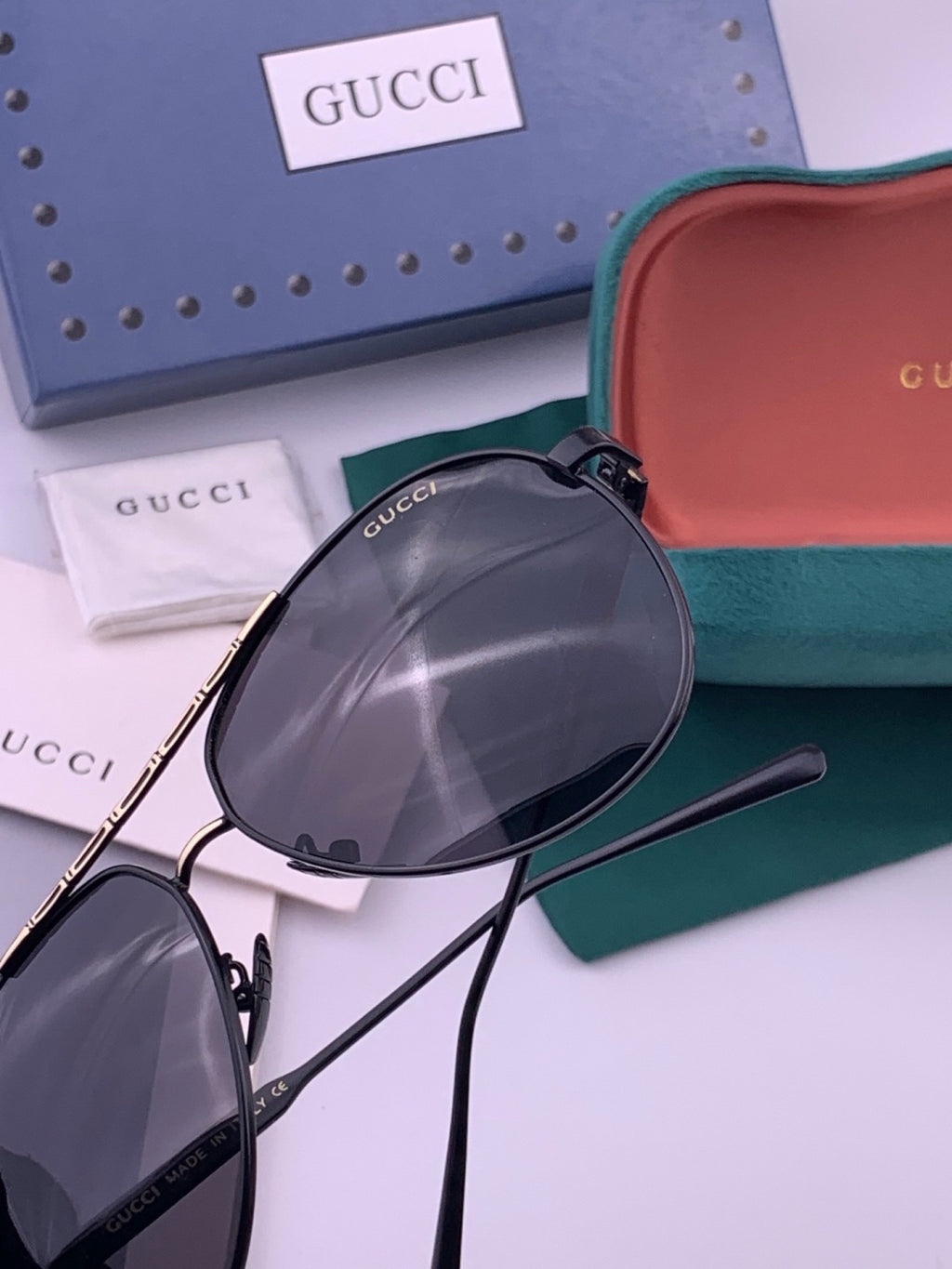 Gucci G3081 Polarized Aviator Black Lens Sunglasses for Men & Women - 371592 - detail image 6
