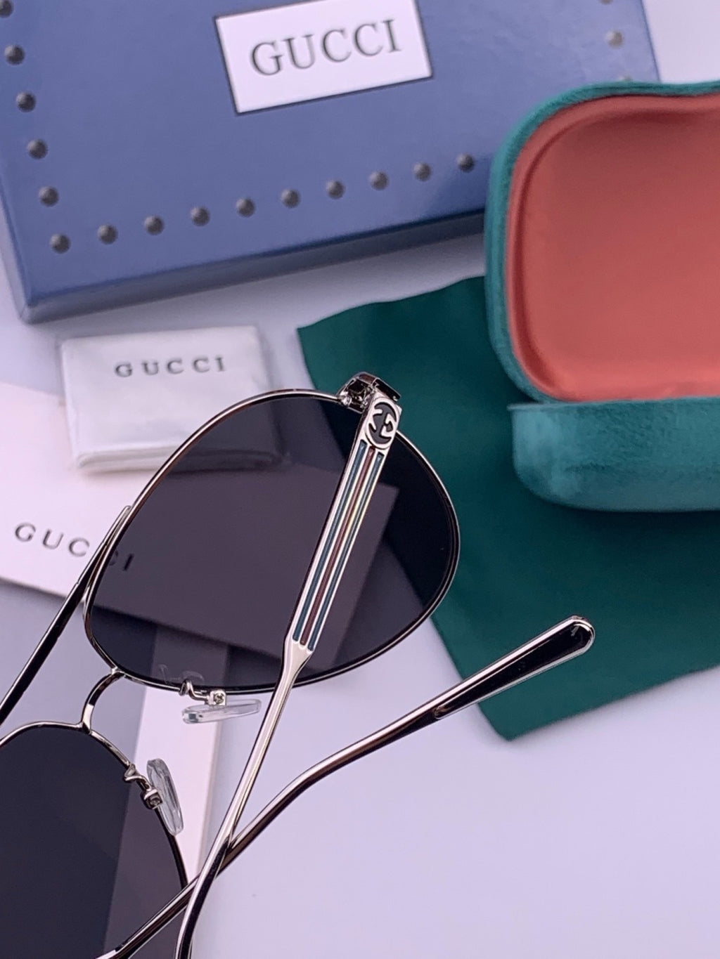 Gucci G3081 Polarized Aviator Black Lens Sunglasses for Men & Women - 371593 - detail image 5