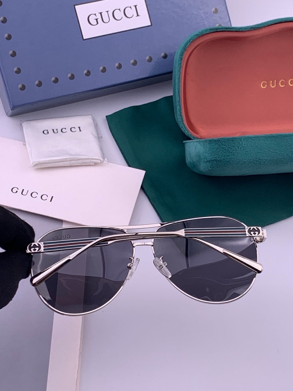 Gucci G3081 Polarized Aviator Black Lens Sunglasses for Men & Women - 371593 - detail image 4