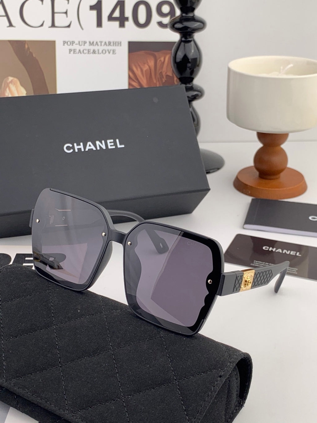 Chanel CH1855 Polarized Square Red Lens Sunglasses for Women - 371804 - detail image 2