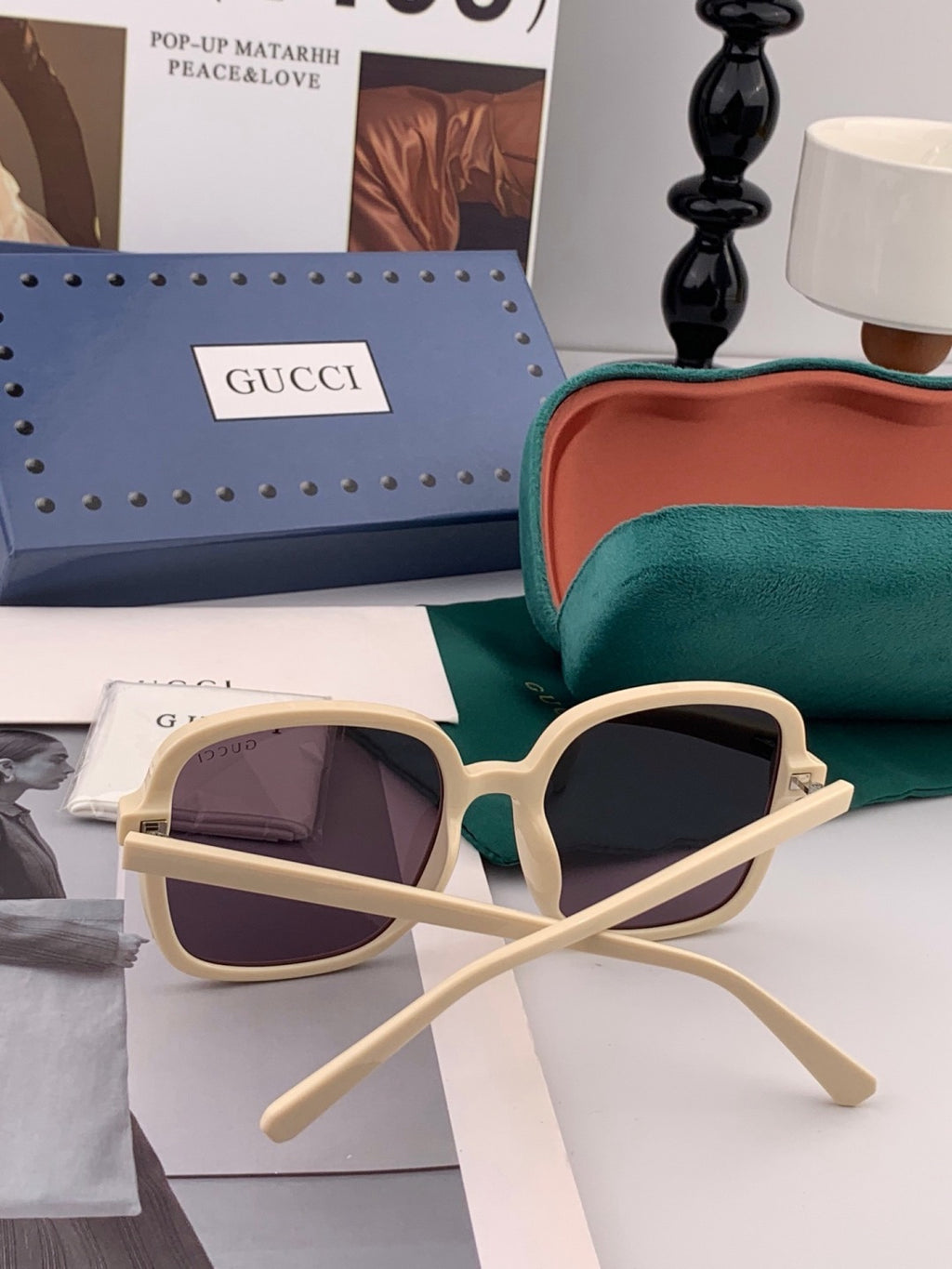 Gucci G5107 Square Red Lens Sunglasses for Men & Women - 371574 - detail image 3