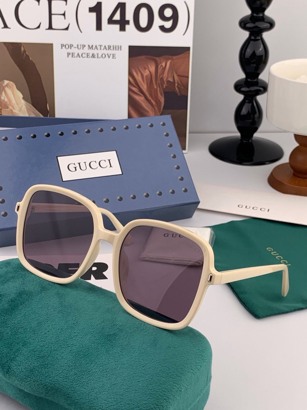 Gucci G5107 Square Red Lens Sunglasses for Men & Women - 371574 - detail image 2
